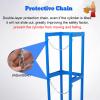 CHZDPP Steel Cylinder Tank Rack with Protective Chain & Fixing Screws, Floor Mount Cylinder Bracket, Gas Cylinder Fixed Shelf for Laboratory Factory(Blue (2 pcs),10.6inch/27cm) view 4