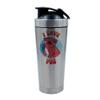 Adorable 'I Love Pugs' Gift for Dog Lovers Perfect Pug Dog Lover Present, 500ml Aluminium Shaker Bottle for Supplement Shakes - Easy Clean, Durable Cup. (Silver) view 1