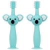 QWPYDXN Oral Care Cute Koala Shape Toothbrush, 3 Sided Design Silicone Toddler Toothbrushes Ages 1-3, Independent Packaging Manual Toothbrush Portable view 1