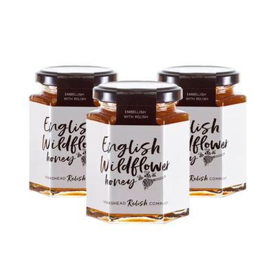 Hawkshead English Wildflower Honey | 3 x 250g Jar | Fragrant Blended Honey from English Summer Meadows | Vegetarian, Gluten-Free