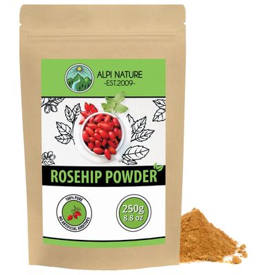 Alpi Nature Rosehip Powder 250g 8.8 oz, Dried Ground Rosehips, Rose Hips Powder for Rosehip Tea