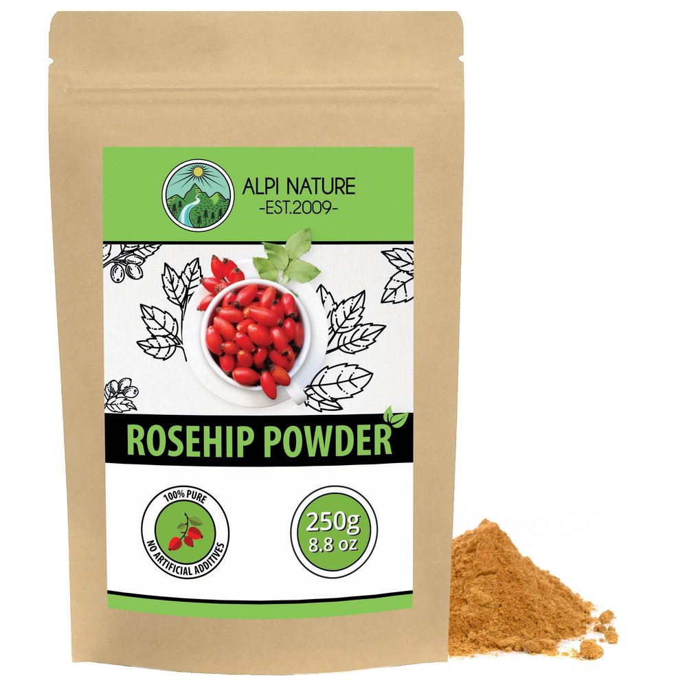 Alpi Nature Rosehip Powder 250g 8.8 oz, Dried Ground Rosehips, Rose Hips Powder for Rosehip Tea