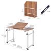 Overbed Table Height Adjustable Overbed Table with 6-Level Adjustable Tiltable Tabletop And Storage Box Carbon Steel Stand Desk for Bed with Casters(Black,190 * 40 * 90CM) view 2