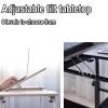 Overbed Table Height Adjustable Overbed Table with 6-Level Adjustable Tiltable Tabletop And Storage Box Carbon Steel Stand Desk for Bed with Casters(Black,190 * 40 * 90CM) view 3