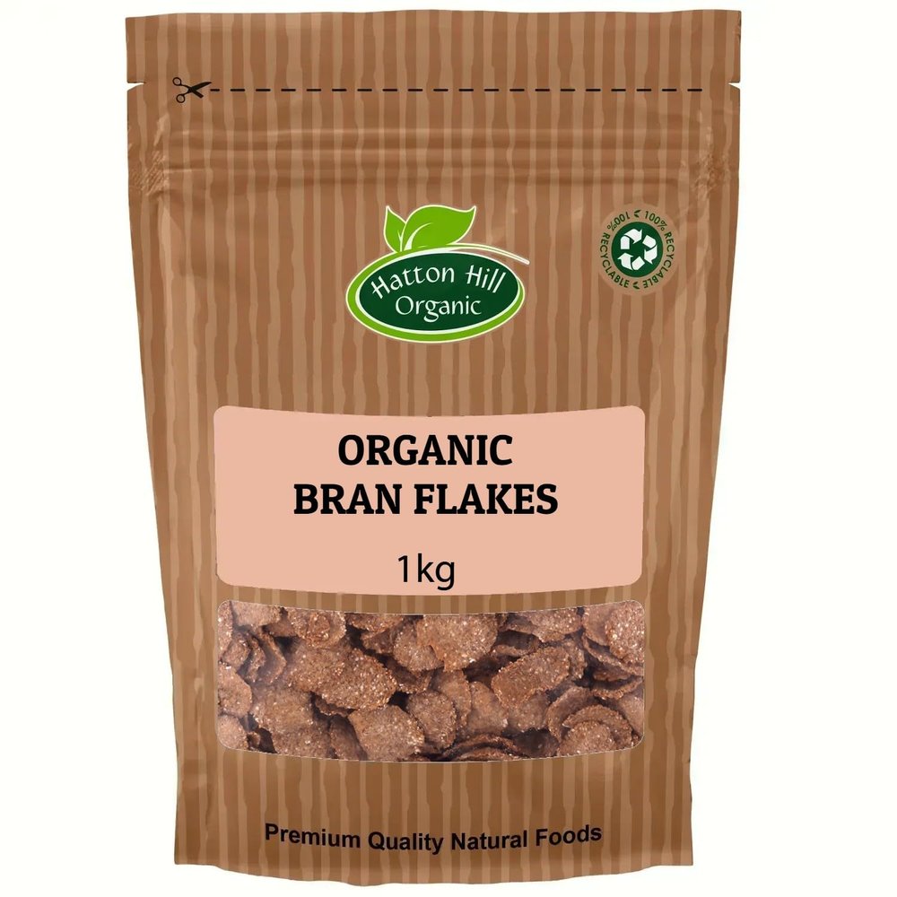 Organic Bran Flakes 1kg by Hatton Hill Organic | Wholesome & Crunchy Wholegrain Breakfast Cereal