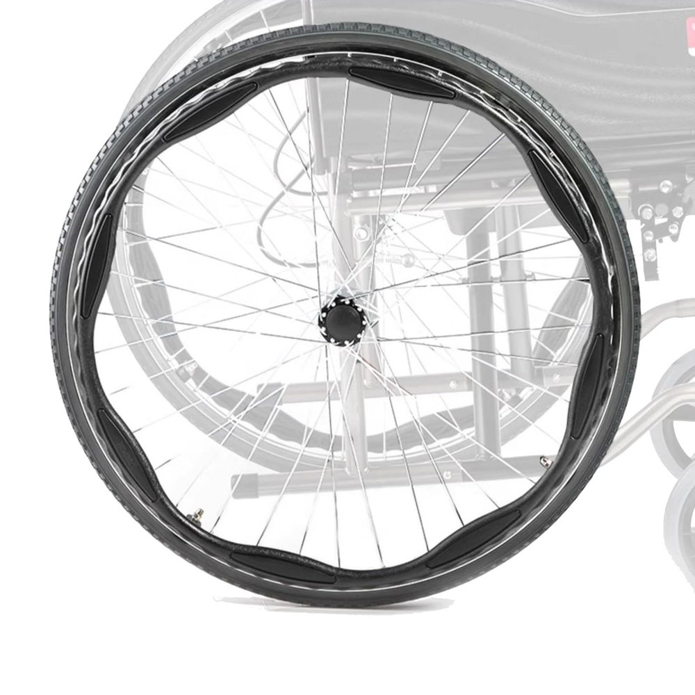 1 Pair 24 Inch Solid Rear Wheel Replacement for Manual Wheelchairs, 24  1 1/4 - TY Polyurethane Wheels Wheelchair Wheels Assembly