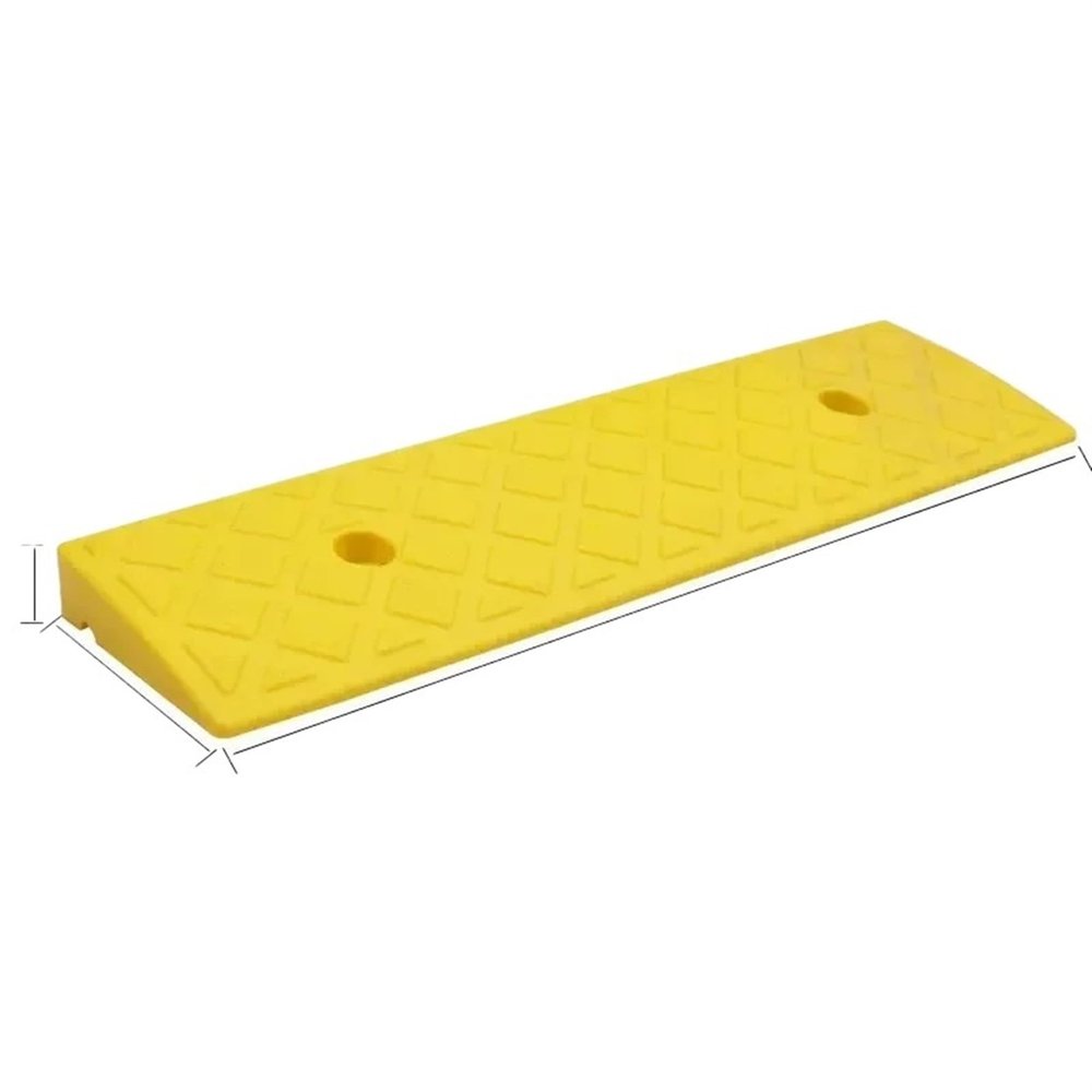 DUNSBY Threshold Ramp 1pcs 50 * 13 * 3cm Plastic PVC Road Slope Ramp Pad Portable Car Step Uphill Triangle Mat Curb Rubber for Thresholds and Bathroom(Yellow)