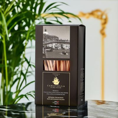 Caravella Fine Food - Pack x 3(1,5 kg) - Chilli Spaccatelli Pasta 500 gr - Exclusive Venice collection - 100% Italian artisan bronze-drawn pasta - made of durum wheat semolina - Premium quality