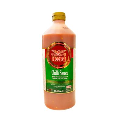 Heera Chilli Sauce 1 Litre - Hot & Spicy Flavour - Perfect for Adding Heat to Dishes, Marinades, Dipping - Chilli Sauce for Meat, Chicken, Veggies - Great for Spice Lovers - Large 1 Litre Bottle (1)