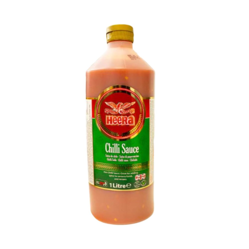 Heera Chilli Sauce 1 Litre - Hot & Spicy Flavour - Perfect for Adding Heat to Dishes, Marinades, Dipping - Chilli Sauce for Meat, Chicken, Veggies - Great for Spice Lovers - Large 1 Litre Bottle (1)