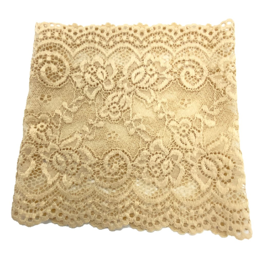 LINED' LACE PICC Line Sleeve Cover for Cancer Chemo, Diabetes Freestyle Libre, Lymes Disease (6" Beige)