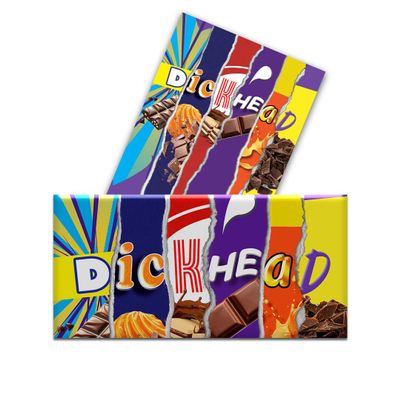 2-Pack Dickhead Funny Chocolate Bar Wrappers Novelty Joke Gift for Him Hilarious Secret Santa Gag Present Cheeky Birthday or Christmas Stocking Filler (Wrappers Only)