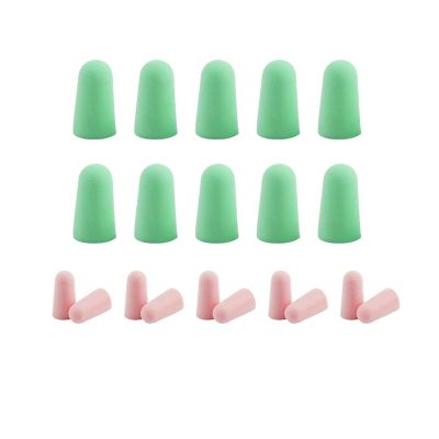 10Pairs/5Pairs Noise Reduction Tapered Earplugs Protective for Sleep Travel Comfort Earplug Noise Reduction Foam Soft Ear Plugs(10Pairs-Green Pink)
