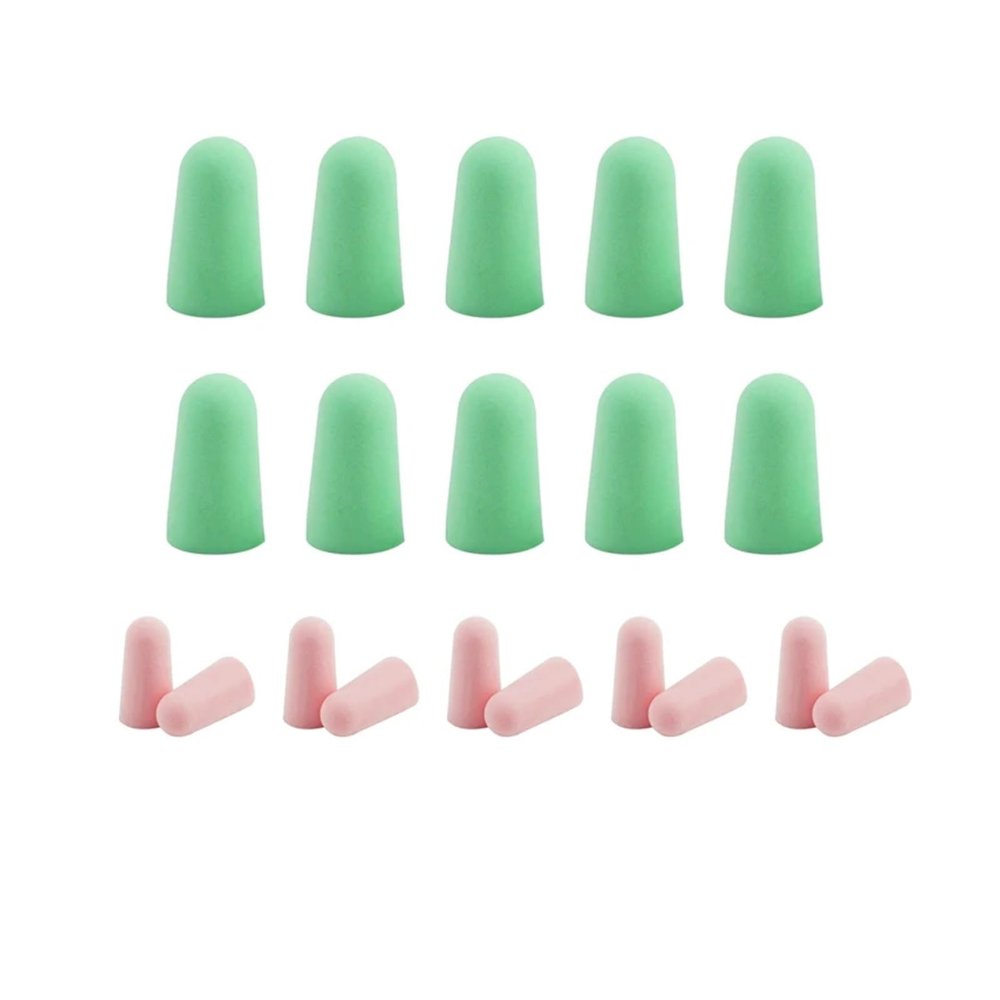 10Pairs/5Pairs Noise Reduction Tapered Earplugs Protective for Sleep Travel Comfort Earplug Noise Reduction Foam Soft Ear Plugs(10Pairs-Green Pink)
