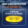Triple Strength Omega 3 Fish Oil 1200 mg | EPA & DHA | Wild Caught, Sustainably Sourced Omega-3 Fatty Acids | Premium Burpless Fish Oil Supplements | Clean Label Certified, Third-Party Tested | 30 Ct view 2
