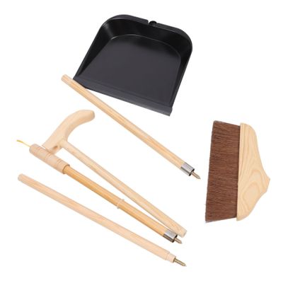 GRIRIW Broom and Dustpan Long Handle Soft Bristles for Sweeping Dustpan for Home Cleaning for Floor Maintenance