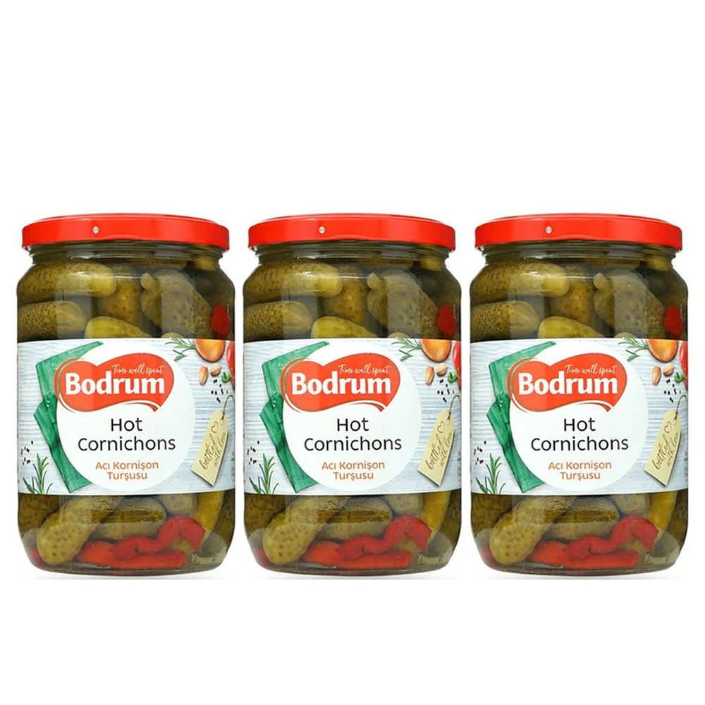 Bodrum 720c Cornichons Hot 680g (3 Pack)