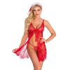 s Sexy Santa Lingerie for Women Plus Size Lingerie Plus Size 20-22 Sexy Women's mesh Sheer Sleepwear pjs Outfits Women view 4
