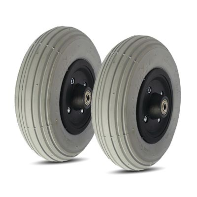 1 Pair 8 Inch Front Wheel Replacement for Electric Wheelchair, 200  50 Inflatable Rubber Tire, ABS Plastic Wheel Hub with Bearing
