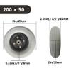 1 Pair 8 Inch Front Wheel Replacement for Electric Wheelchair, 200  50 Inflatable Rubber Tire, ABS Plastic Wheel Hub with Bearing view 2