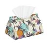 Summer Coconut Tree Tissue Box Cover PVC Leather Facial Tissue Dispenser Box Holder for Dresser Bathroom Decorative view 1