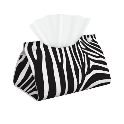 Animal Zebra Print Tissue Box Cover, Tissue Box Holder for Tabletop Desk, Decorative Box Covers, Accessories for Home Car Office