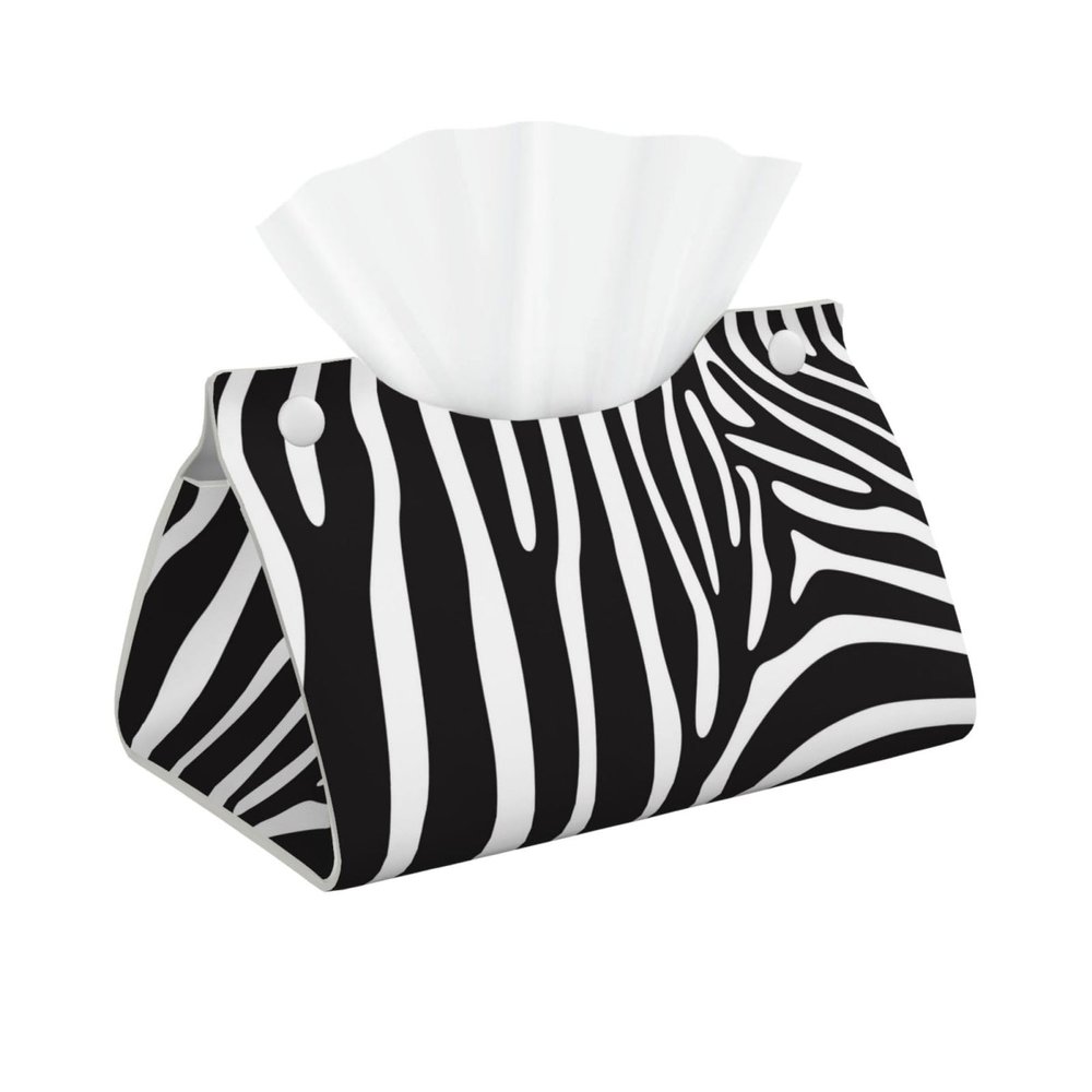 Animal Zebra Print Tissue Box Cover, Tissue Box Holder for Tabletop Desk, Decorative Box Covers, Accessories for Home Car Office