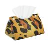 Animal Leopard Print Tissue Box Cover, PVC Leather Tissue Box Holder Napkins Box Covers for Home/Office/Car Decoration view 1