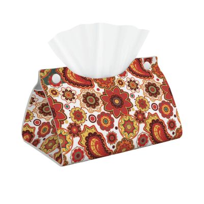 Retro Colored Paisley Tissue Box Cover Tissue Box Holder for Living Room Kitchen Bathroom Toilet Table Desk Home Office Countertop Car