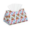 Ice Cream Tissue Box Cover PVC Leather Facial Tissue Dispenser Box Holder for Dresser Bathroom Decorative view 1