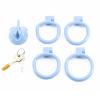 Men's Flat Imitation Female Underbelly Mini Portable Resin Waterproof Chastity Cage (42mm/45mm/48mm/52mm) (Blue) view 2