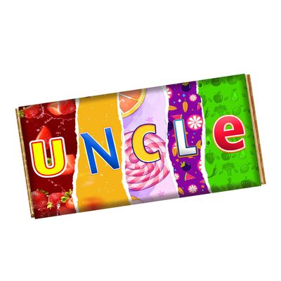 Uncle Chocolate Bar Wrapper Novelty Funny Gift on Birthday Christmas Valentines CH-9070 (with chocolate bar (100g))