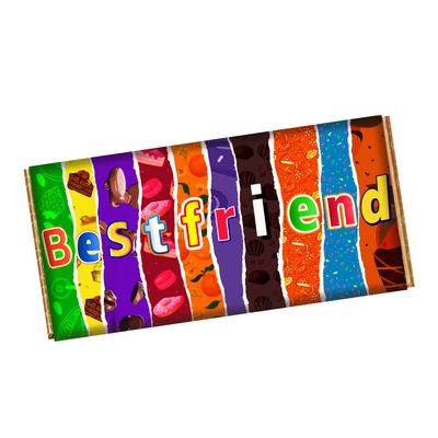 Bestfriend Chocolate Bar Wrapper Novelty Funny Gift on Birthday Christmas Valentines CH-9068 (with chocolate bar (100g))
