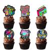 18pcs Glitter Retro Throwback Dessert Cupcake Topper Pick for I Love 80s and 37 Years Old Theme Decor Supplies Women Men Happy 37th Birthday Party Decorations view 1