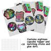 18pcs Glitter Retro Throwback Dessert Cupcake Topper Pick for I Love 80s and 37 Years Old Theme Decor Supplies Women Men Happy 37th Birthday Party Decorations view 3