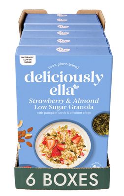 Deliciously Ella Strawberry & Almond Low Sugar Granola (6 boxes) - Granola & Muesli - Gluten-Free - Vegan - Healthy Breakfast (6 boxes x 380g)