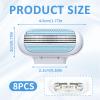 8 Pack Women's Razor Blades Refills Compatible with Gillette Venus Extra Smooth Razor, 3-Layer Blade Design, Pivoting Head, Easy to Replace, Effortless Glide, Washable (Blue) view 2