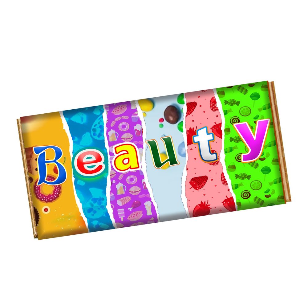 Beauty Chocolate Bar Wrapper Novelty Funny Gift on Birthday Christmas Valentines CH-9101 (without chocolate bar (wrapper only))