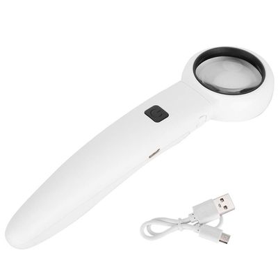LED Magnifying Glass Set USB Charging Handheld Magnifier with Lights for Elderly Reading Books Newspapers Money Stamp Jewelry