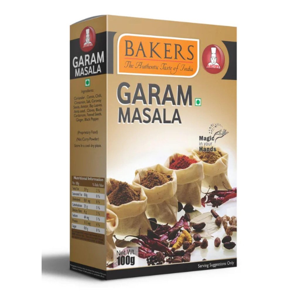 Bakers Garam Masala, Authentic Spice Blend for Rich and Aromatic Indian Dishes, Premium Quality Seasoning - 100g (Pack Of 3)
