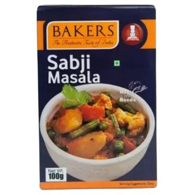 Bakers Sabji Masala, Flavorful Spice Blend for Vegetable Curries, Premium Quality Seasoning for Authentic Taste - 100g (Pack Of 3)