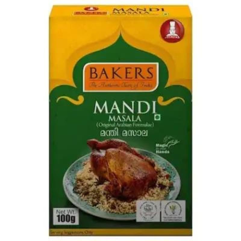 Bakers Mandi Masala, Authentic Spice Blend for Traditional Mandi, Premium Quality Seasoning for Rich and Flavorful Rice Dishes - 100g (Pack Of 3)