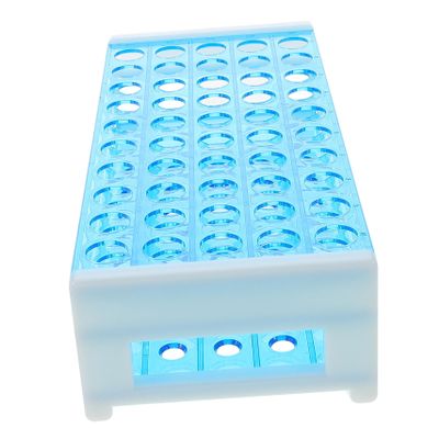 Healvian 50holes Test Tube Collection Stand Laboratory Sample Storage Rack Light Blue Test Tube Holder Rack for Chemistry Party Supplies