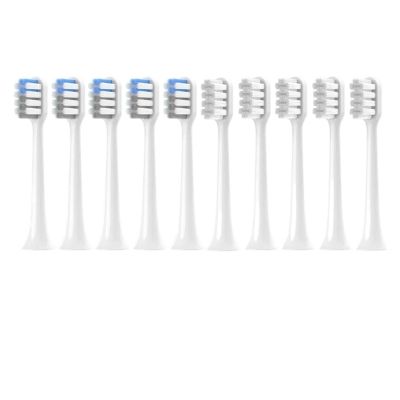 WENH 10PCS Replacement Brush Heads for T200 White/GrayBlue Deep Soft Bristle Cleaning Electric Toothbrush Nozzles(5White5Gray)