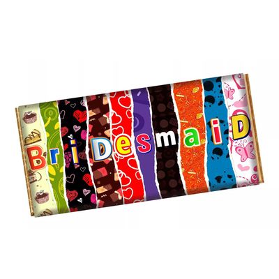 Bridesmaid Chocolate Bar Wrapper Novelty Funny Gift On Wedding Marriage Life CH-9123 (with chocolate bar (100g))