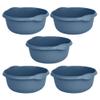 28cm Round Plastic Washing Up Bowl with Integral Handle, 5L Capacity, Midnight Navy Durable and Convenient, Ideal for Kitchens, Laundry, and Cleaning Tasks (Set of 5) view 1