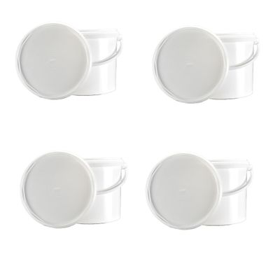 ITP Packaging White Plastic Buckets with Tamper Evident Lids and Handles, 5, 10, 20 Litre Sizes for kitchens, diy, paint, disinfectant, food & liquid storage (10, 5 Litre)