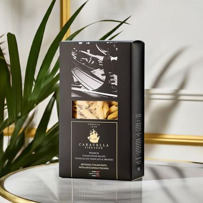 Caravella Fine Food - Gift Set x 6(3 kg) - Italian Penne Rigate 500 gr - Exclusive Venice collection - 100% Italian artisan bronze-drawn pasta - Premium quality