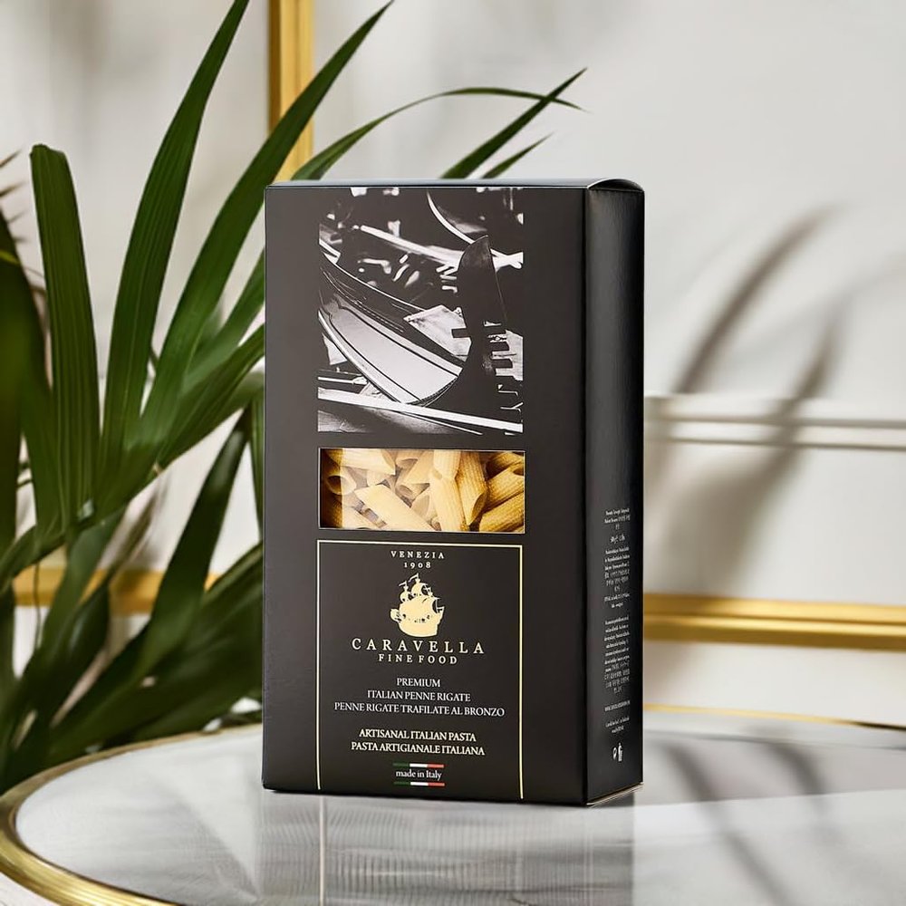 Caravella Fine Food - Gift Set x 6(3 kg) - Italian Penne Rigate 500 gr - Exclusive Venice collection - 100% Italian artisan bronze-drawn pasta - Premium quality