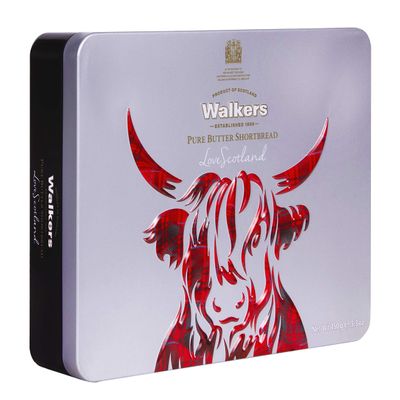 Walker's Shortbread Biscuits Gift Tin  Highland Coo Keepsake Icon, Traditional Pure Butter Scottish Recipe  150g (Pack of 12)